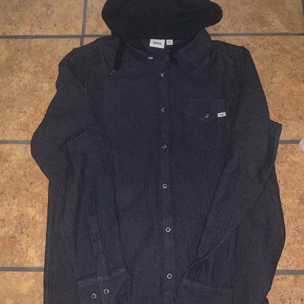 Men’s Medium Vans Jacket Black with Grey NWT